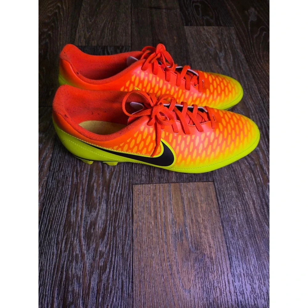 Nike Mens 11 Magista Onda FG Soccer Cleats Total Orange Volt Yellow - Picture 4 of 6